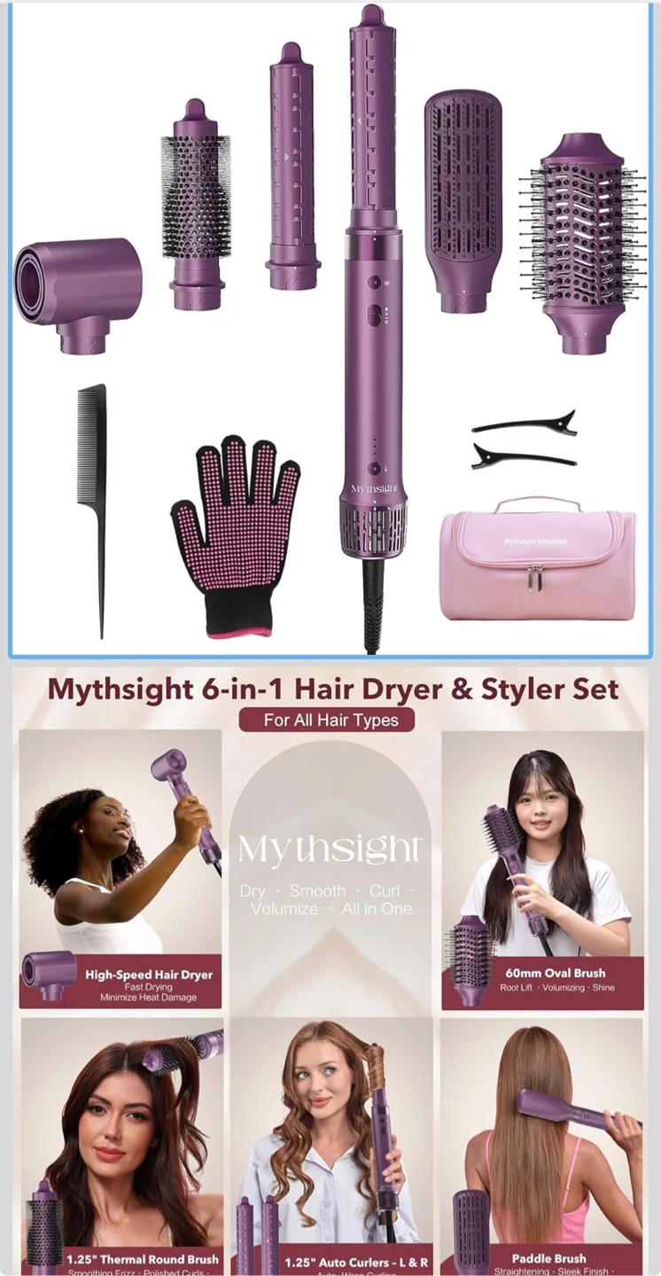 MythSight 6-in-1 Air Wrap Hair Dryer & Styler Set - photo 2