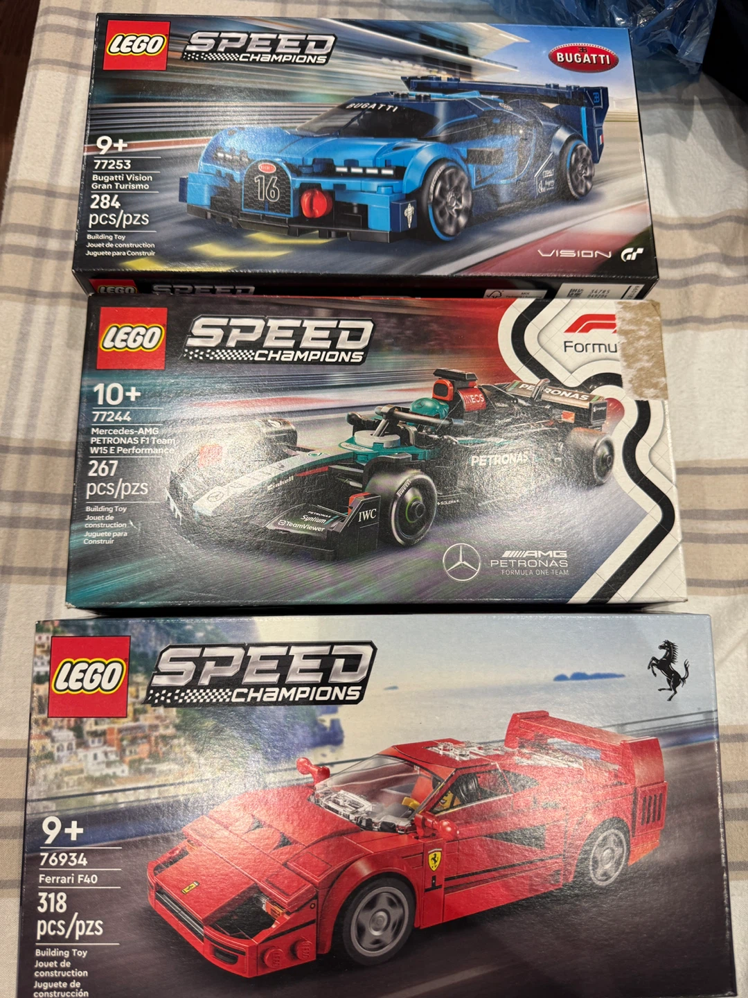 LEGO Speed Champions Ferrari F40, Bugatti and Mercedes AMG