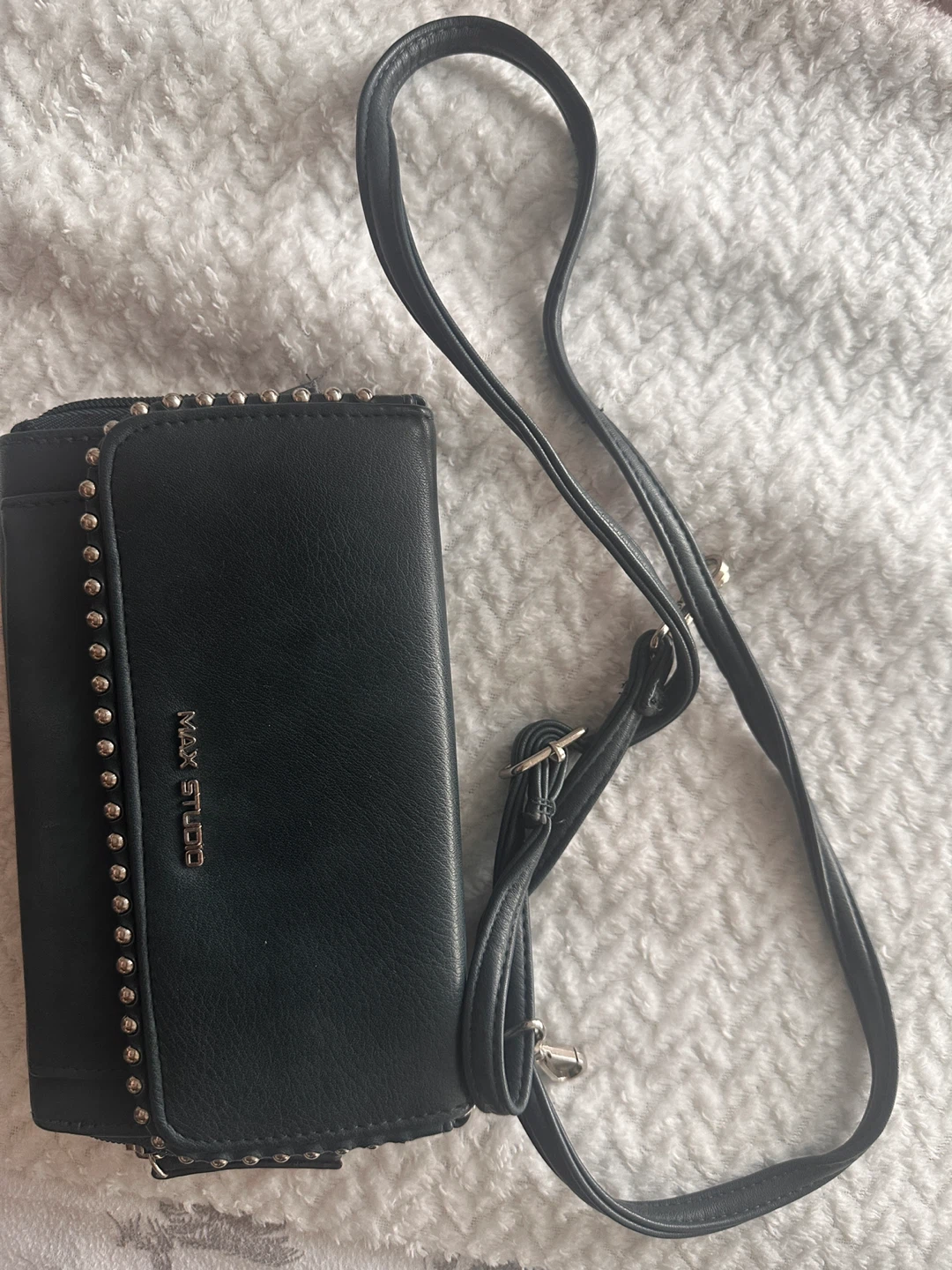 Max Studio Black Studded Crossbody Bag