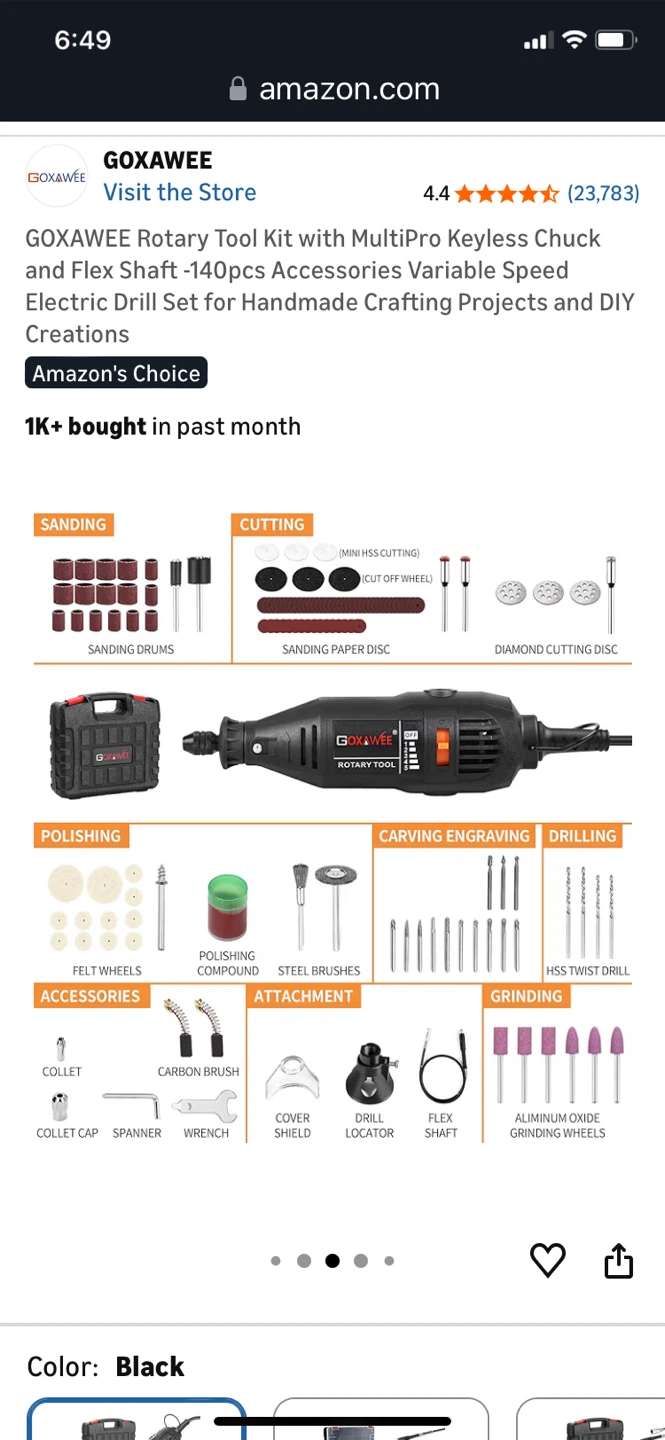 Big sale-Rotary Tool Kit with Flex Shaft - 140 Pcs Accessories - photo 5