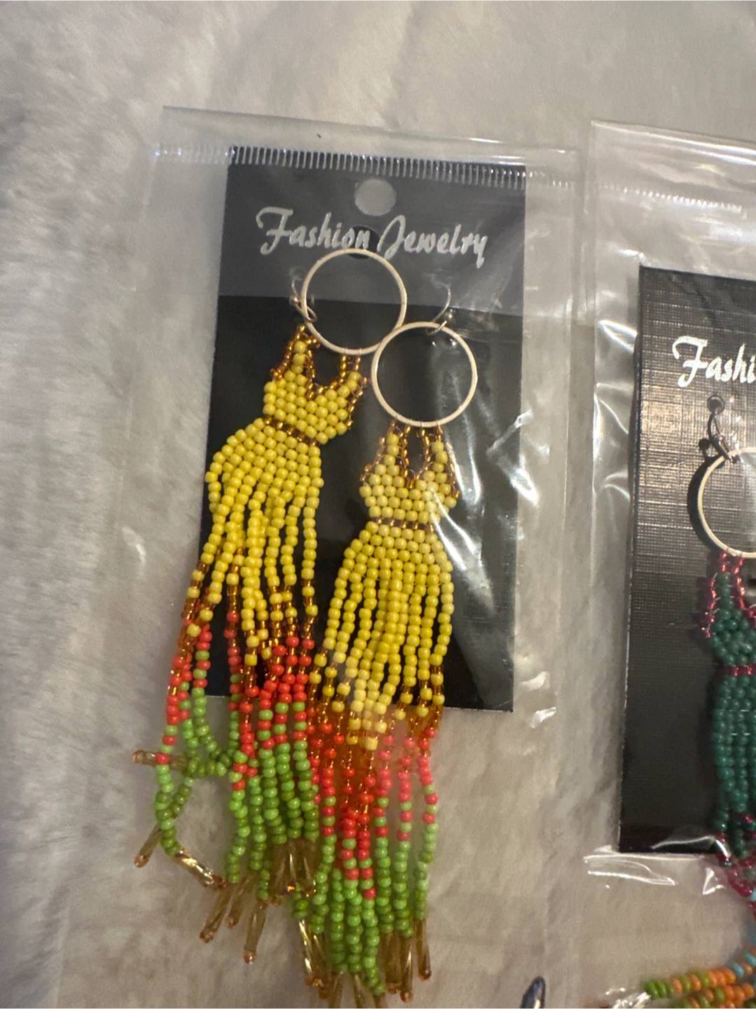 Fashion Jewelry Beaded Hoop Earrings - photo 3