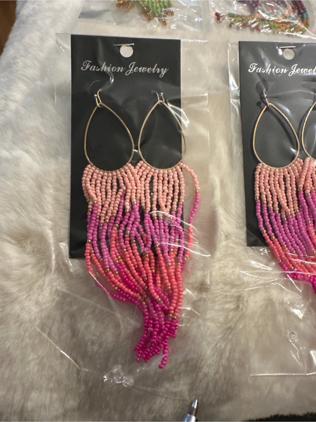 Fashion Jewelry Beaded Hoop Earrings - photo 2
