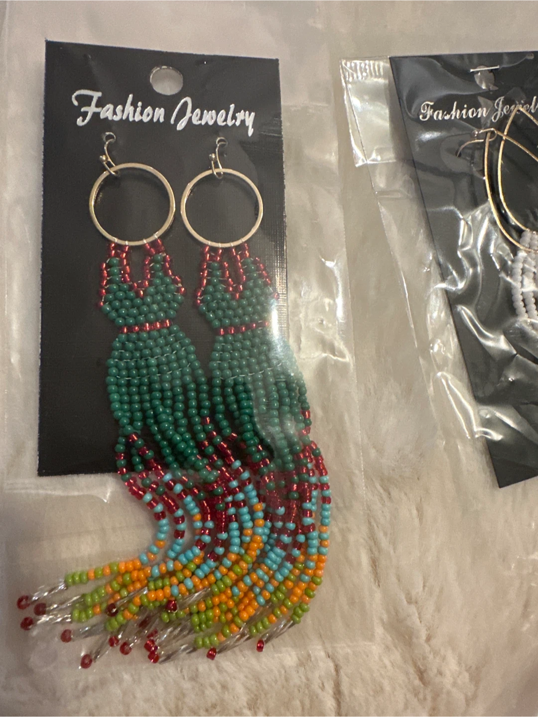 Fashion Jewelry Beaded Hoop Earrings - photo 4