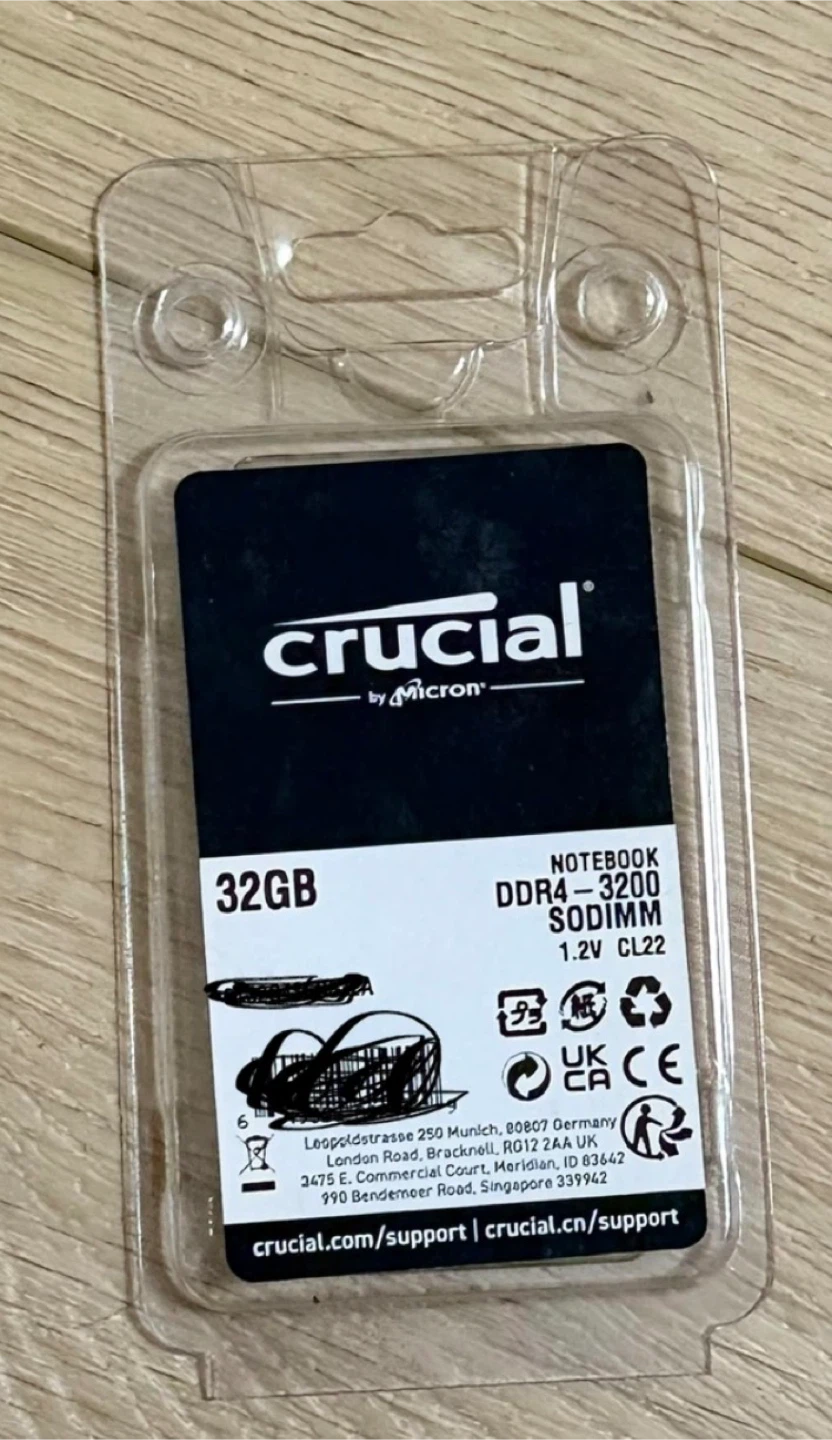 Crucial 32GB DDR4-3200 SODIMM Laptop RAM