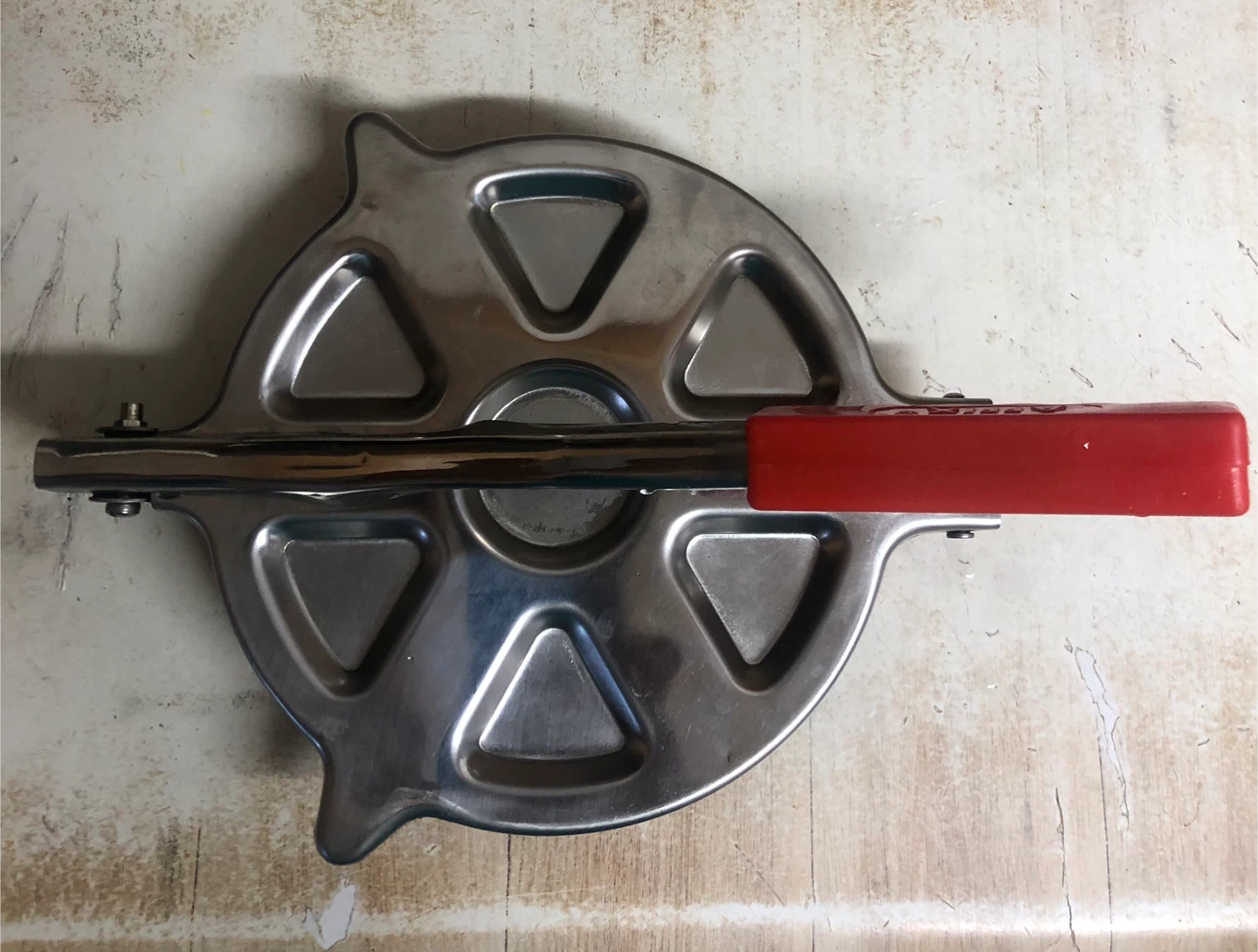 Tortilla Press with Red Handle