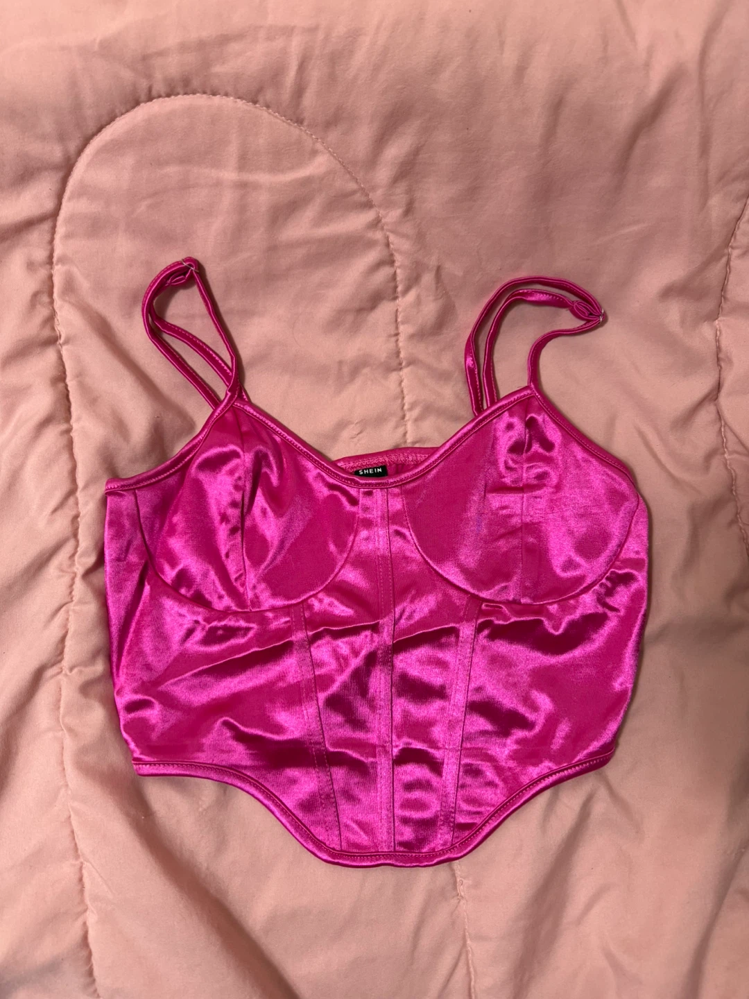 Pink Satin Corset Top
