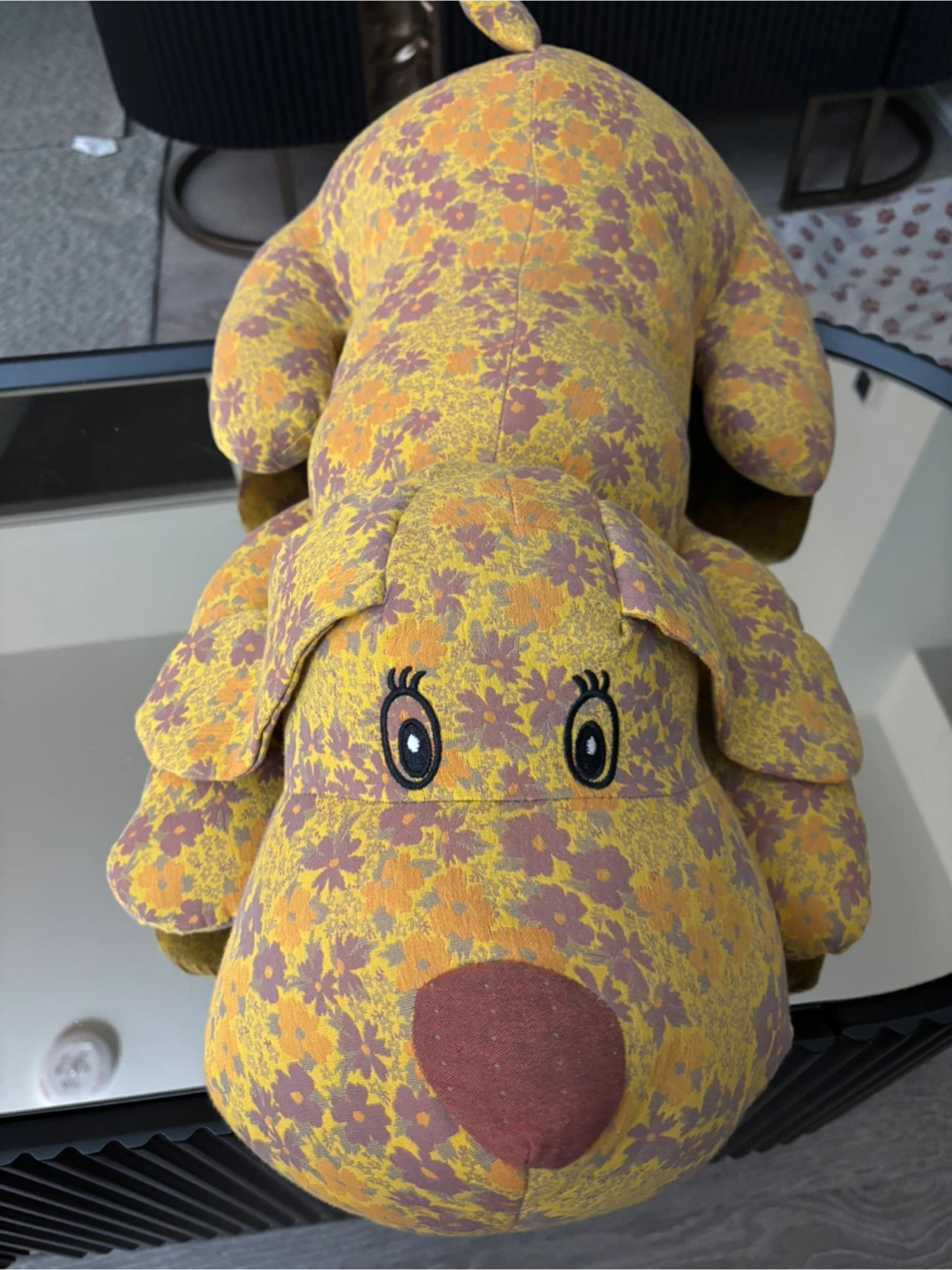 Plush Dog Toy - Yellow Floral Pattern 68cm/27in