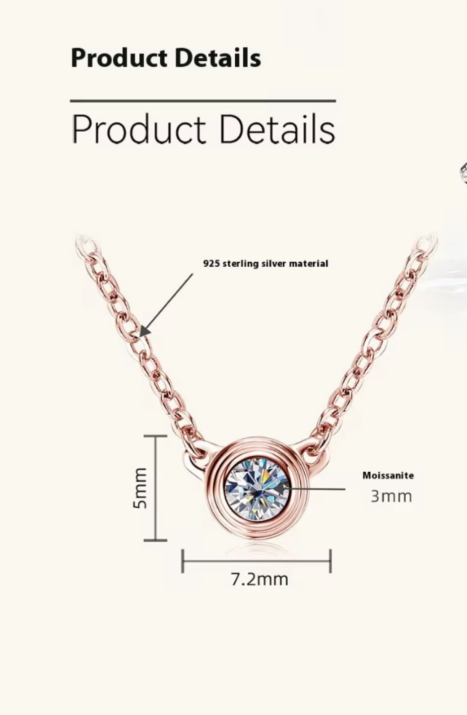 925 Sterling silver high clarity simulated diamond necklaces - photo 4