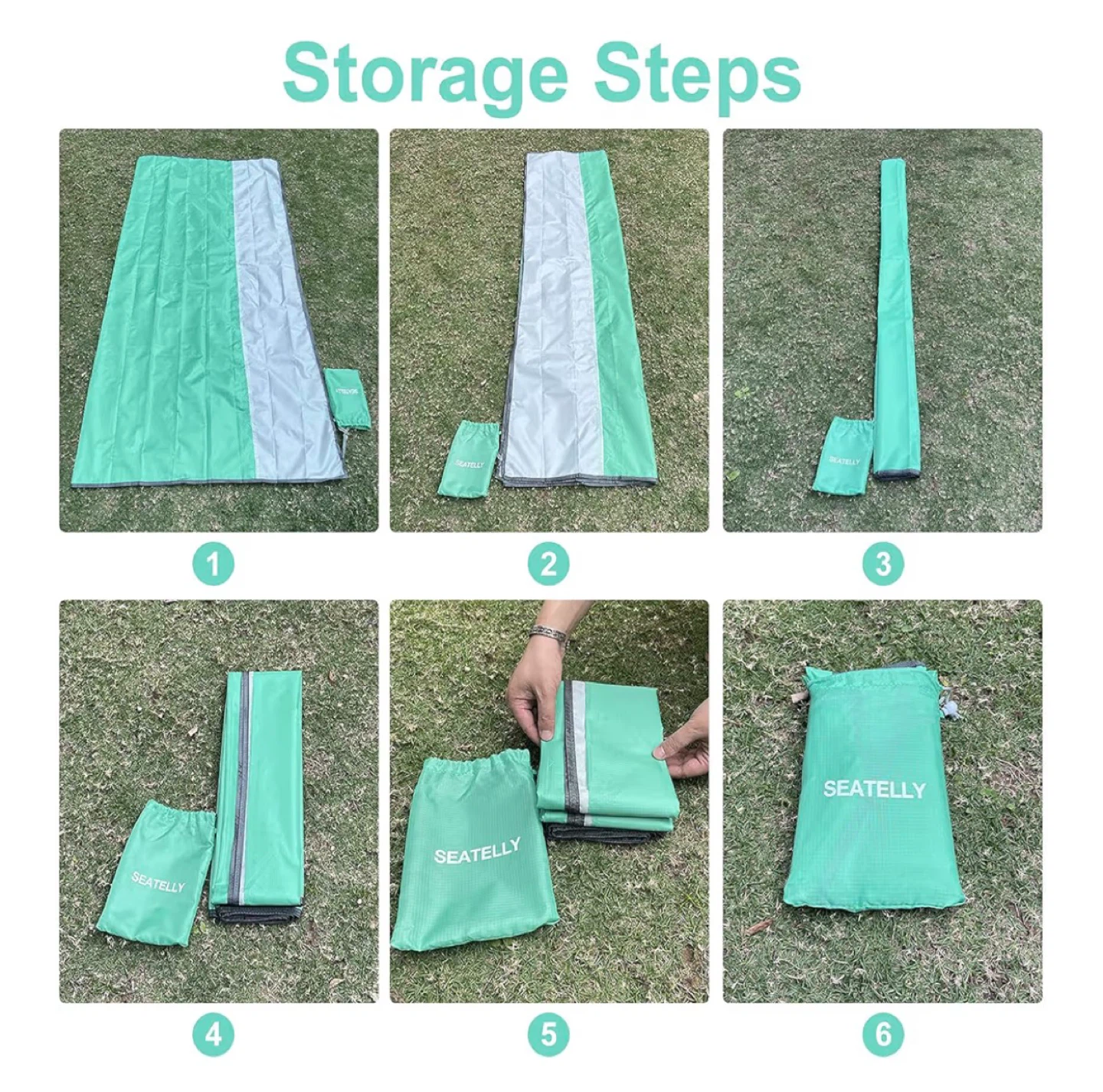 SEATELLY Waterproof Beach Blanket Picnic Mat 83"x79" - photo 3