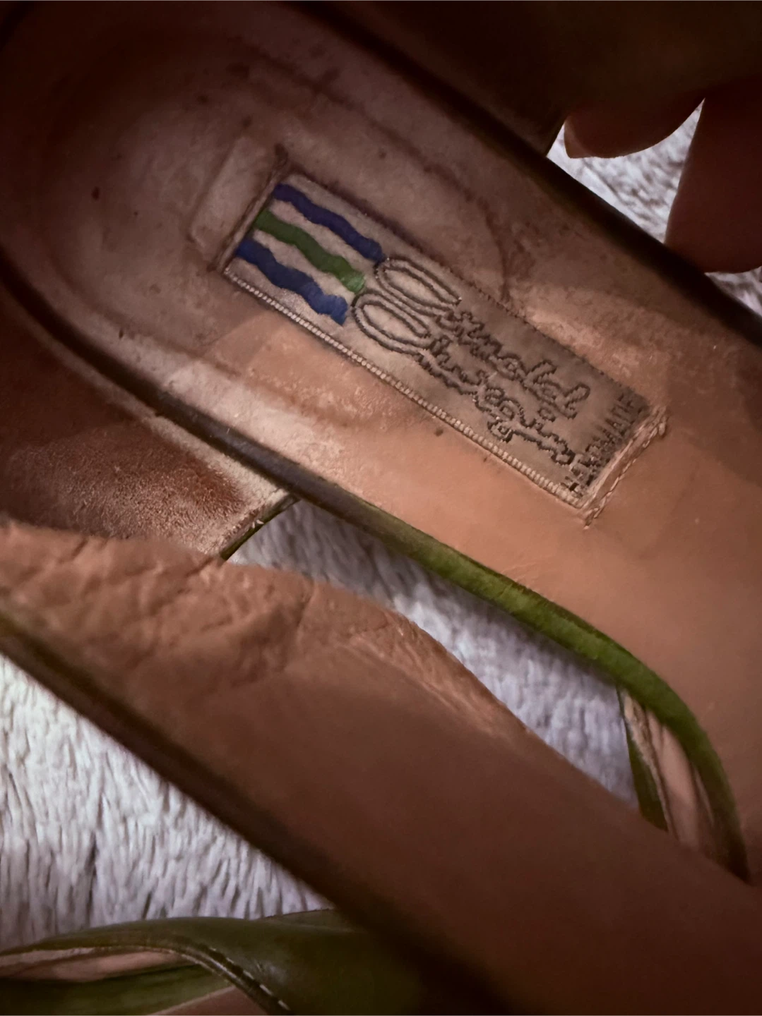 Arnold Churgin handmade Green Leather Ankle Strap Shoes - photo 3