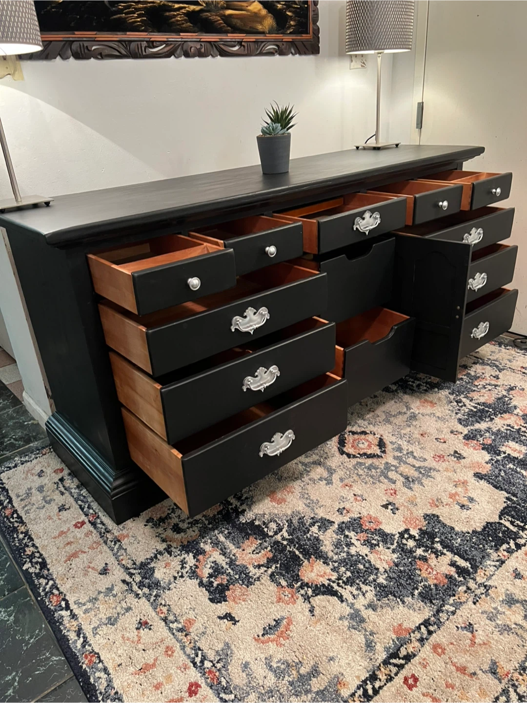 Ethan Allen Solid Wood 13-drawer Dresser Black - Delivery Extra - photo 3