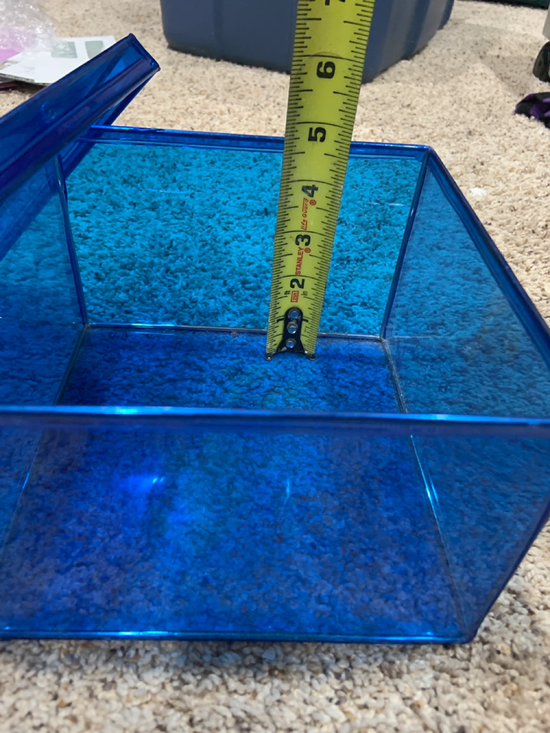 🧡 Blue Translucent Storage Box with Lid - photo 3