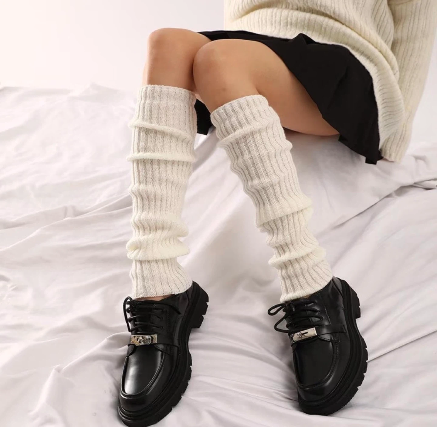BRAND NEW - Cream Knit Leg Warmers