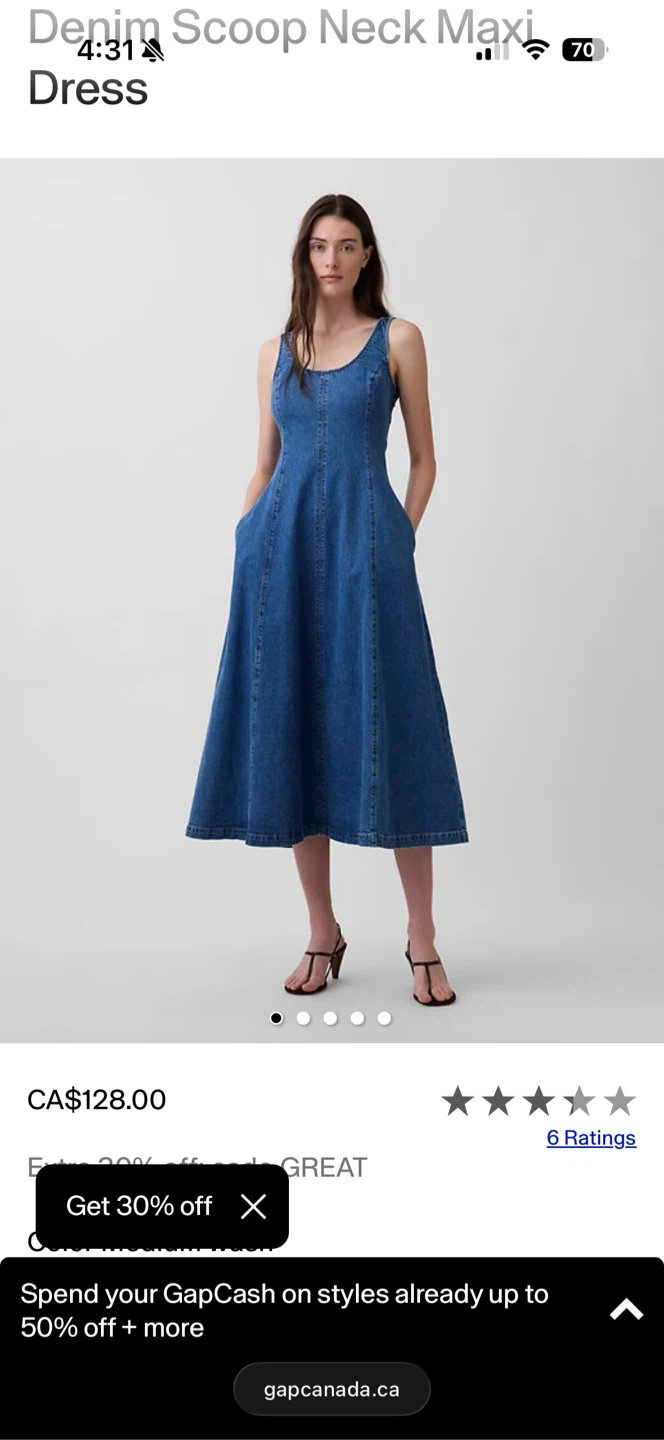GAP Black Scoop Neck Maxi Dress