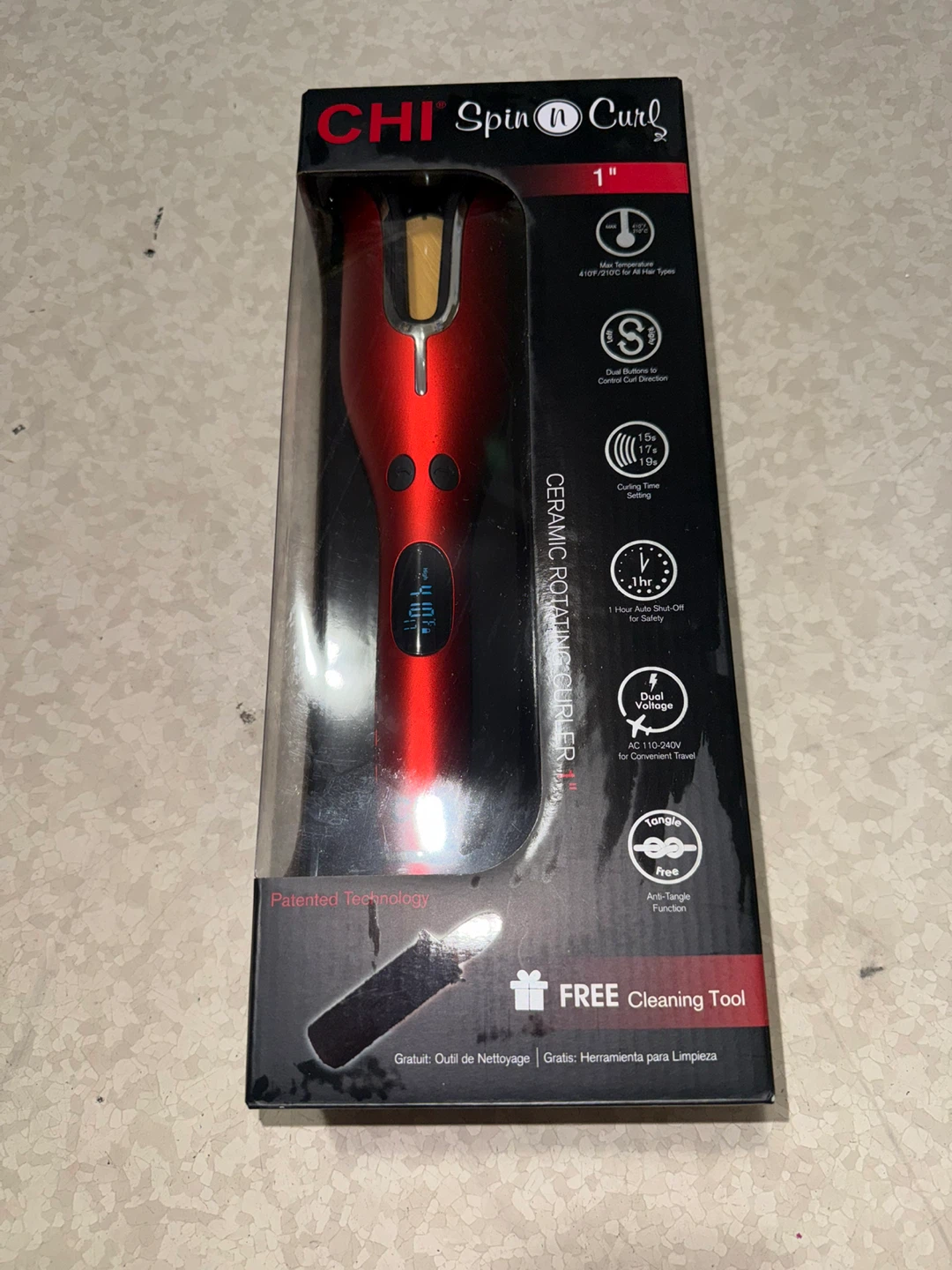 CHI Spin N Curl Ceramic Rotating Curler 1"