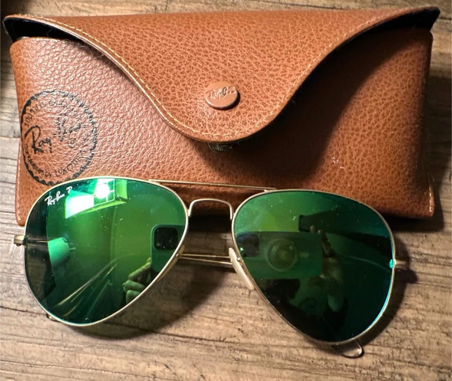 Ray-Ban Aviator Sunglasses Green Lens