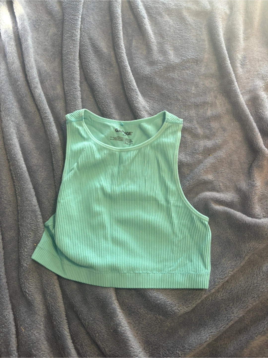 Garage Ribbed Tank Top - Mint Green - Size P/S
