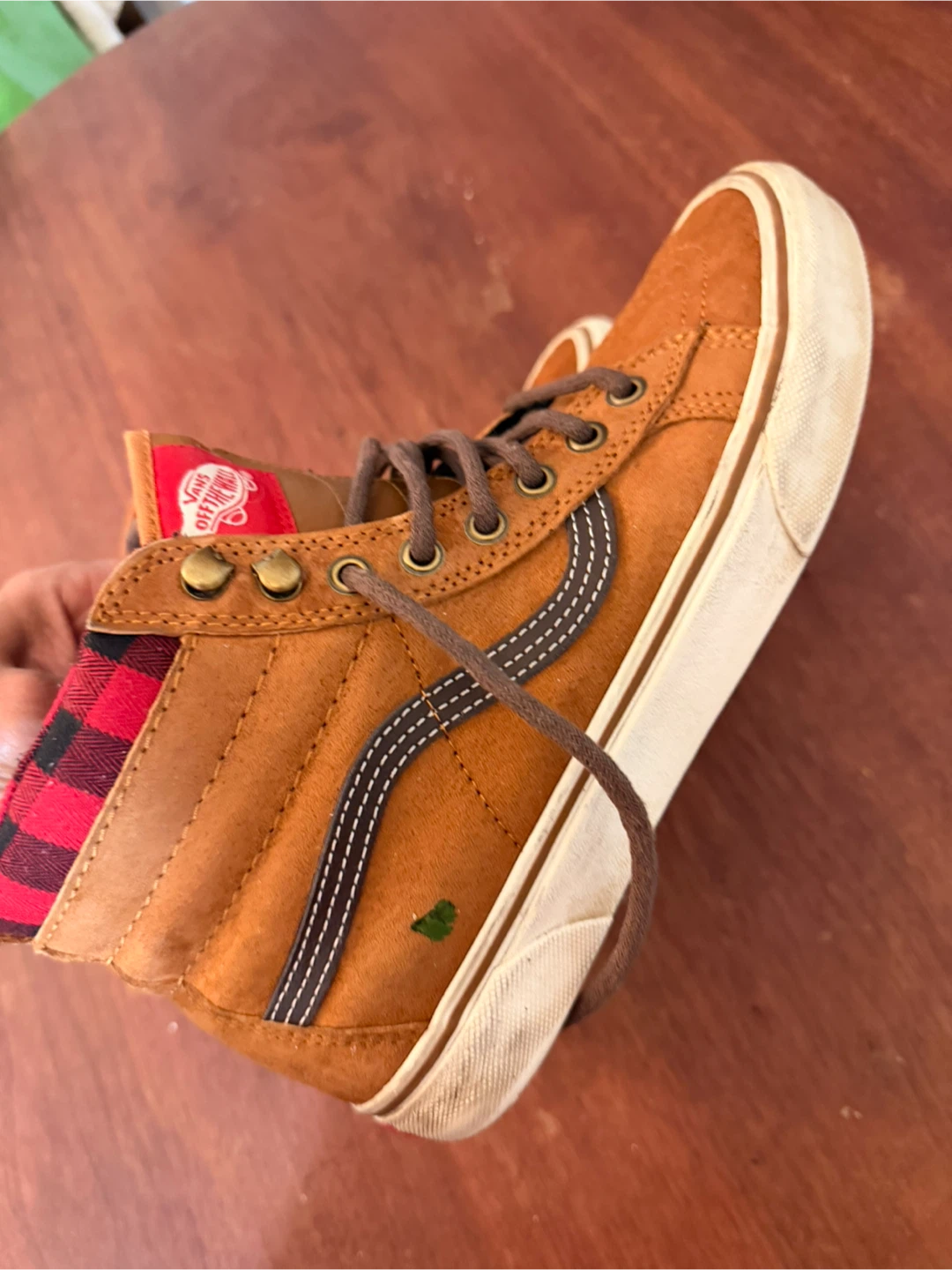 Vans Sk8-Hi MTE Scotchgard Boots Brown Red Plaid - photo 3