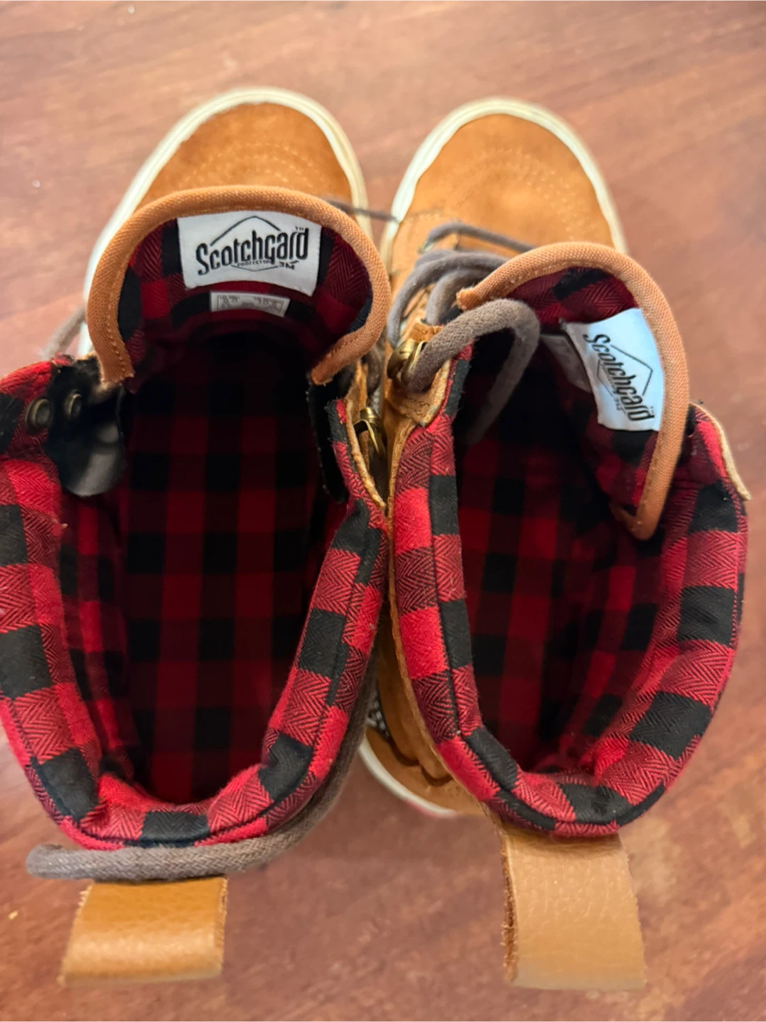 Vans Sk8-Hi MTE Scotchgard Boots Brown Red Plaid - photo 5