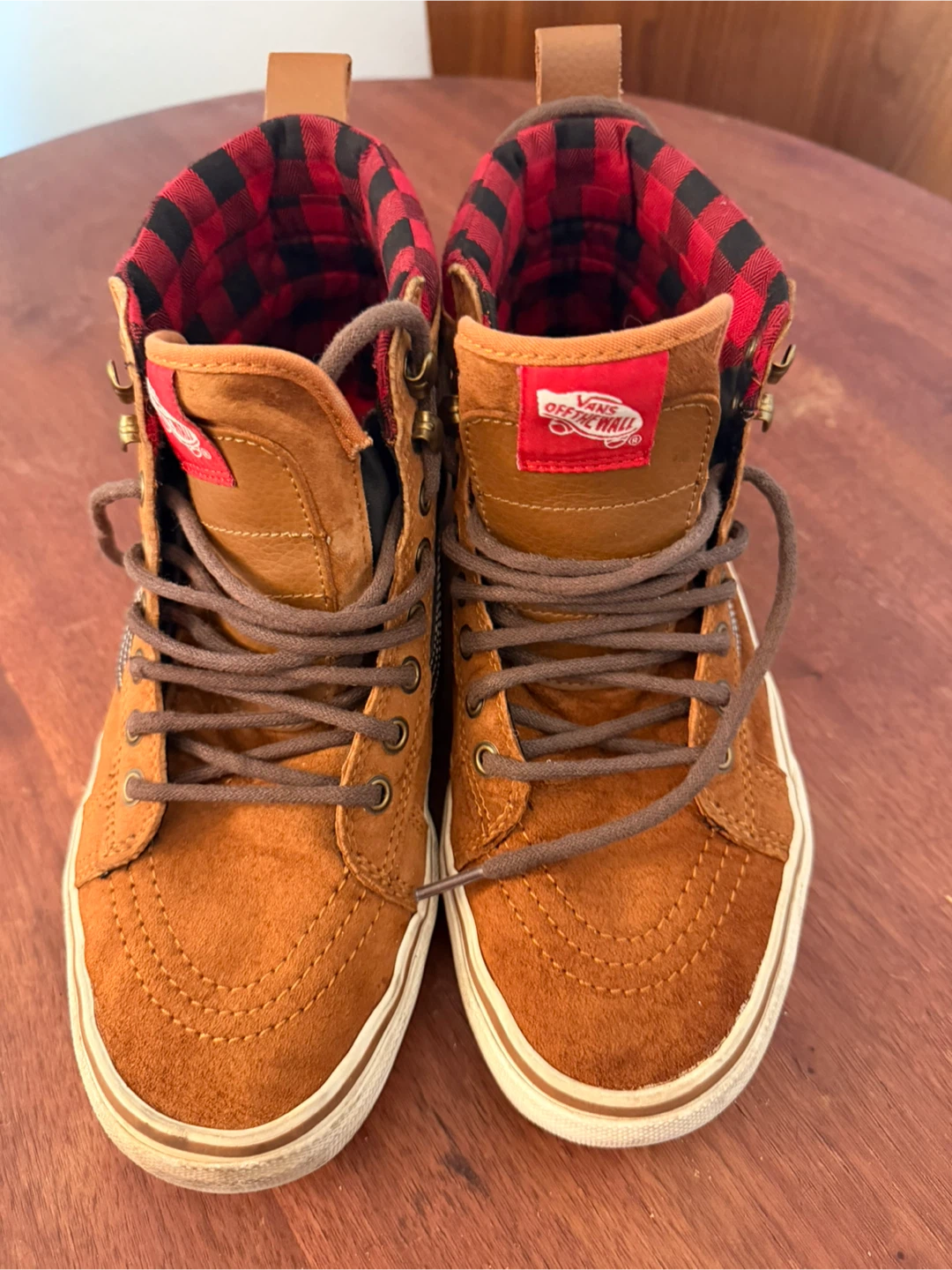Vans Sk8-Hi MTE Scotchgard Boots Brown Red Plaid