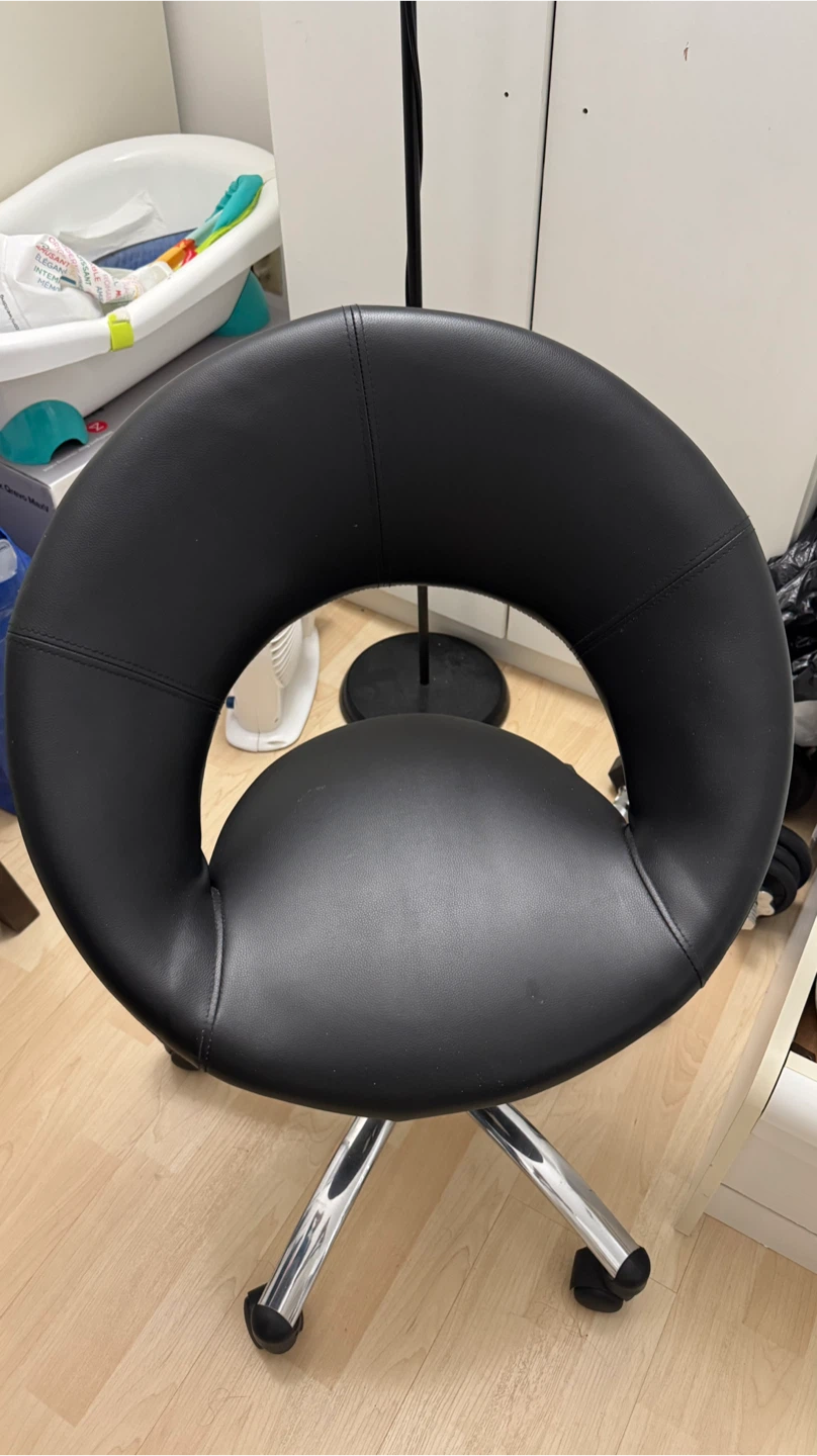 Black Faux Leather Swivel Chair