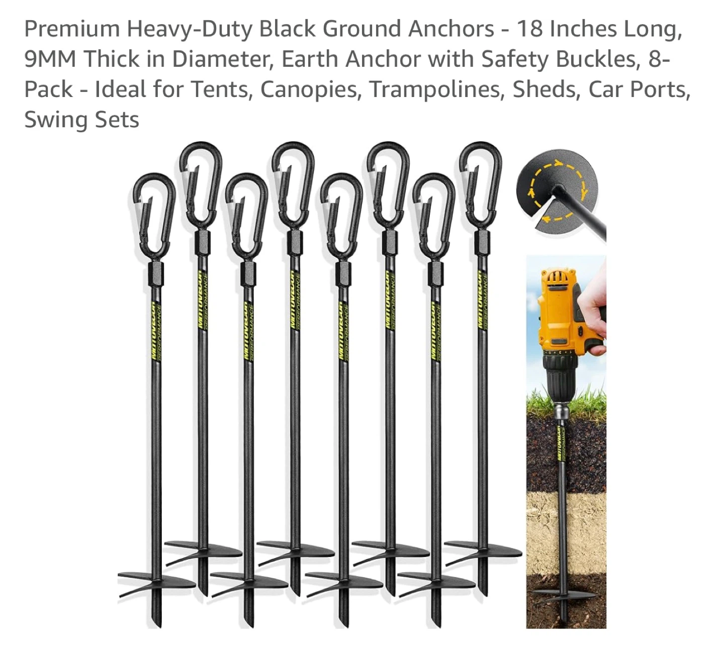 Ground Anchors - 8 Pack - 18 Inch - photo 2