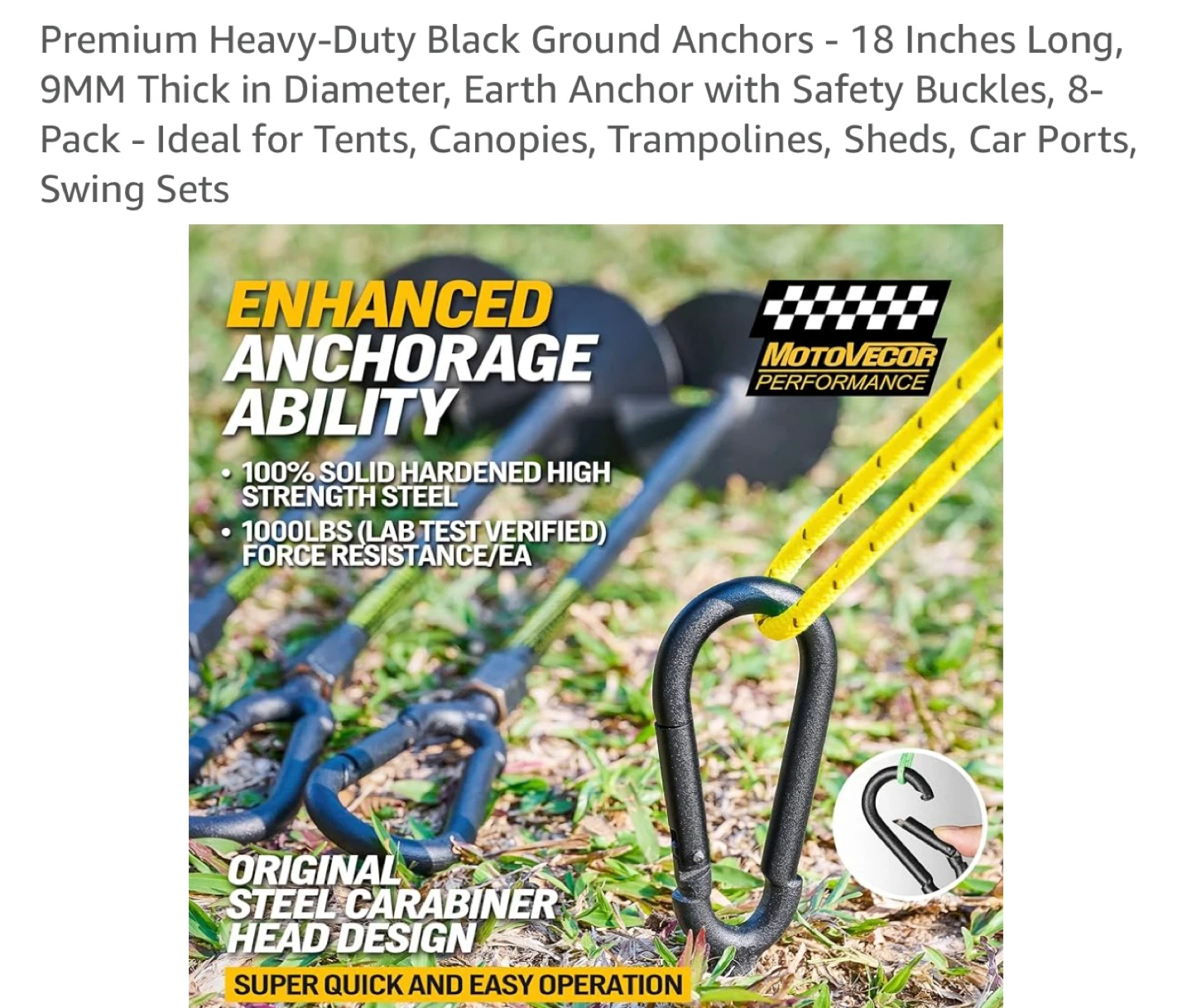 Ground Anchors - 8 Pack - 18 Inch
