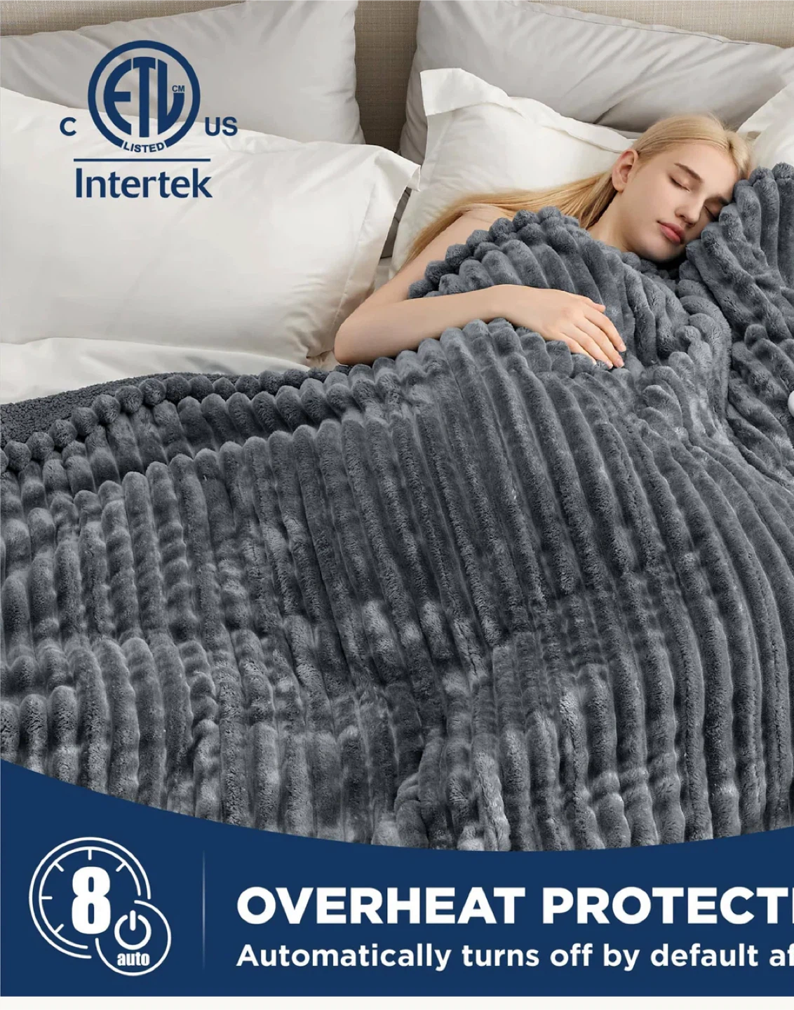 Bedsure Heated Blanket King Size - Gray