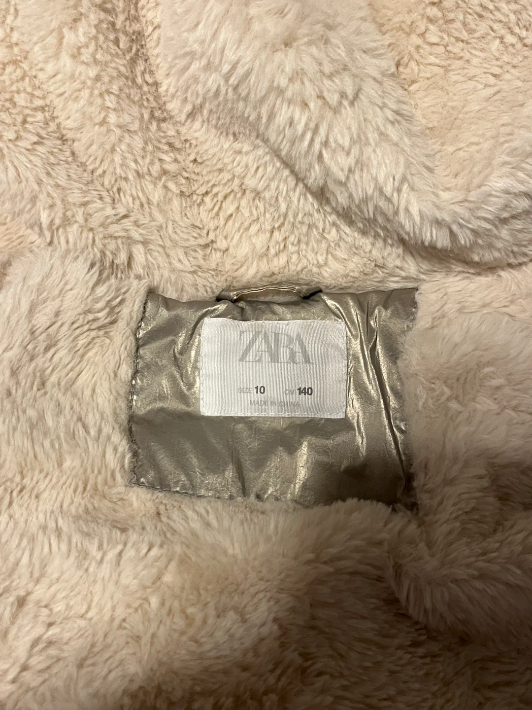Zara Silver Puffer Jacket with Sherpa Lining - Size 10 - photo 5