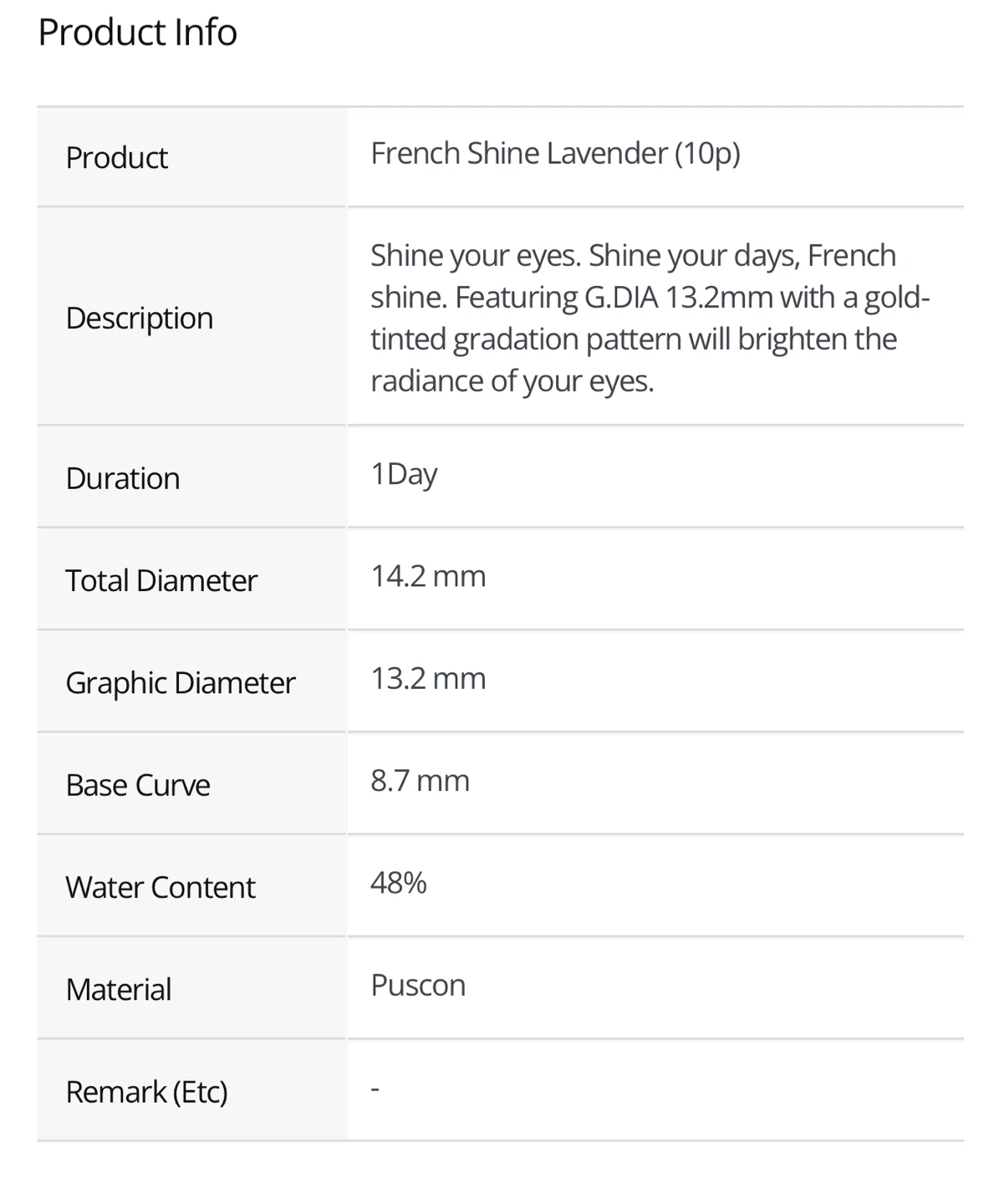 Brand New-OLENS French Shine 1-Day Contact Lenses - photo 3