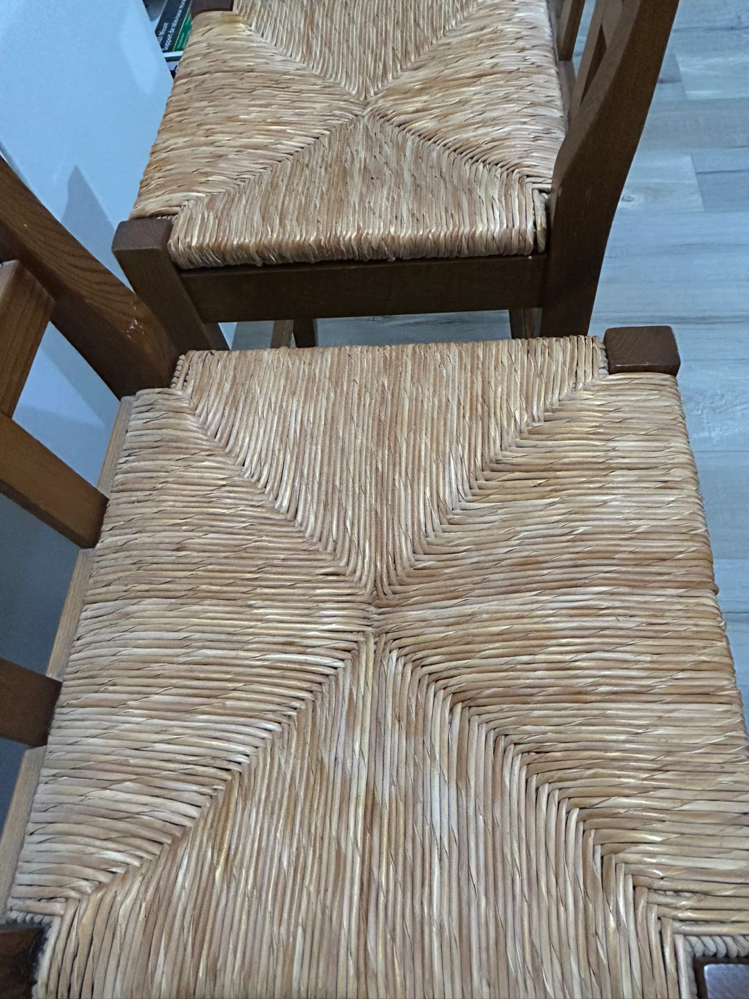 Solid Wood Bar Stools with Rush Seats (Set of 2) - photo 4