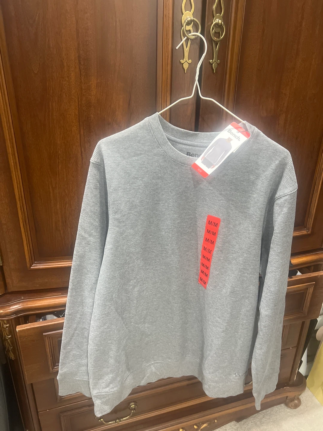 Bench. Grey Thermal Long Sleeve Shirt - Medium