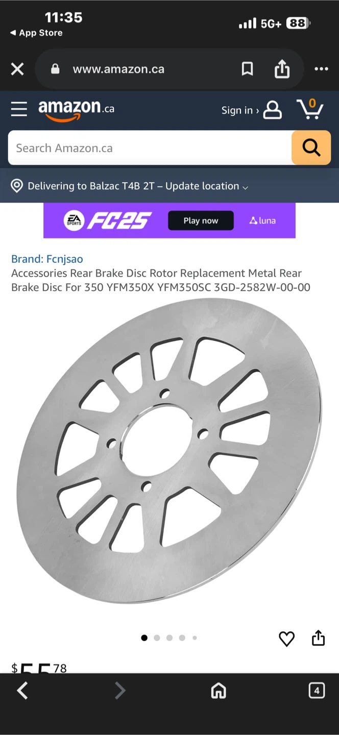 M MATI Rear Brake Disc Rotor for Yamaha Warrior 350 - photo 2