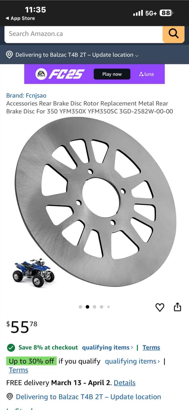 M MATI Rear Brake Disc Rotor for Yamaha Warrior 350 - photo 5