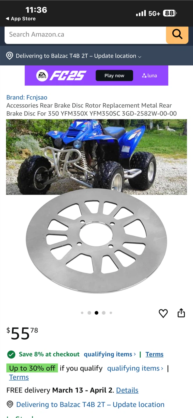 M MATI Rear Brake Disc Rotor for Yamaha Warrior 350 - photo 4