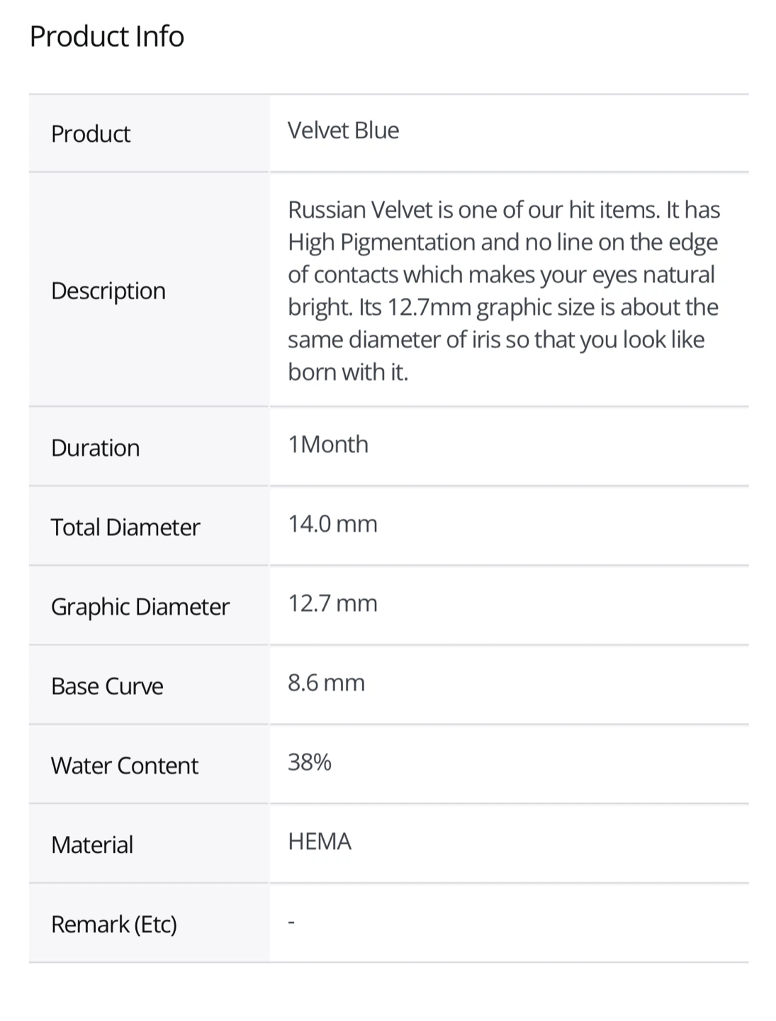Brand New-OLENS Russian Velvet Blue 1-month Contact Lenses - photo 3