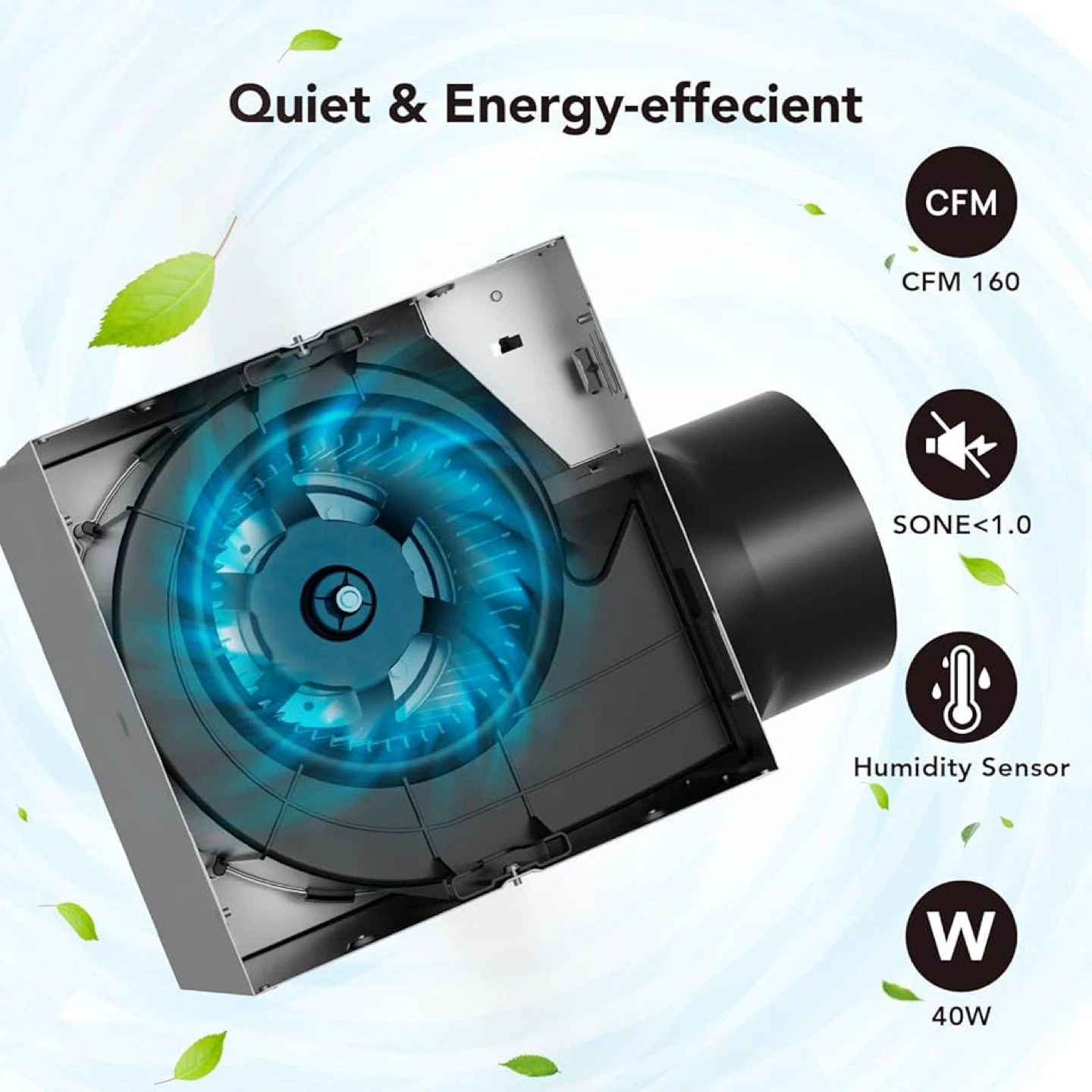 OREiN 3-in-1 Bathroom Exhaust Fan with Light & Humidity Sensor - photo 4