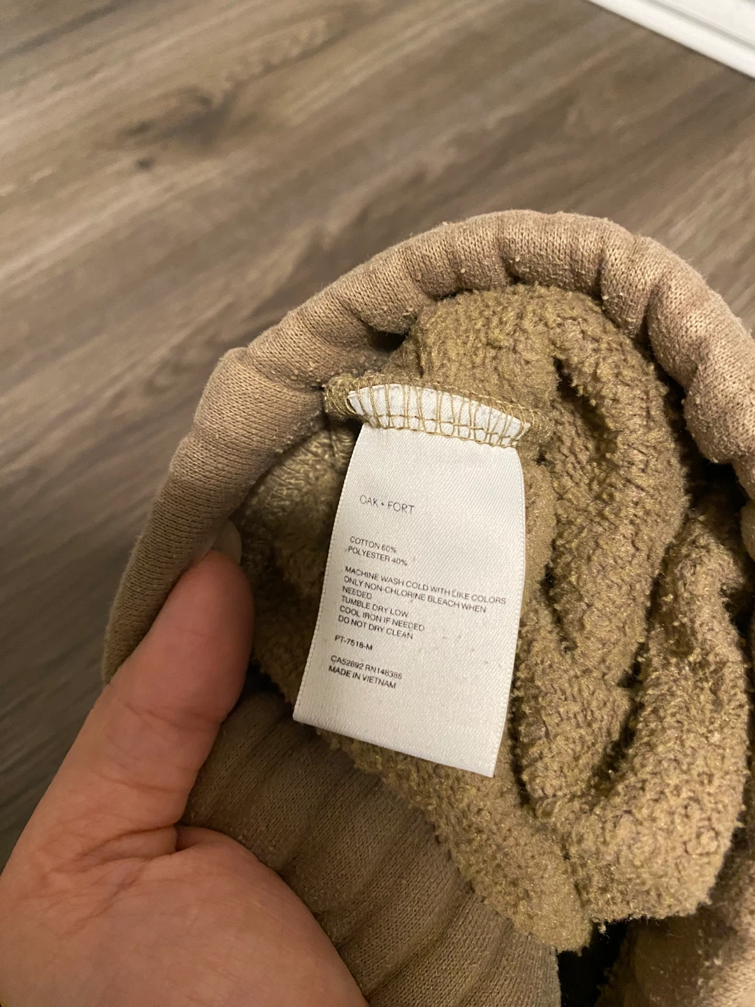 OAK + FORT Sweatpants - Size L- Tan - photo 2