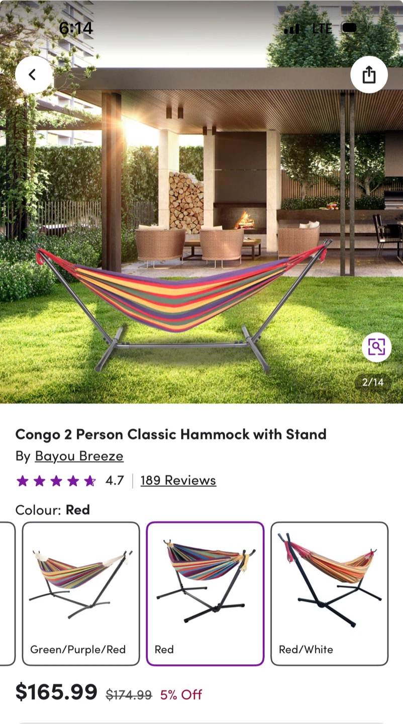 2 Person Classic Hammock with Stand - photo 2