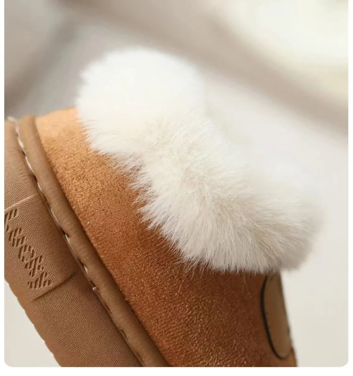 Brown Fuzzy Slippers with Bear Detail for kids, size 28-29 - photo 3