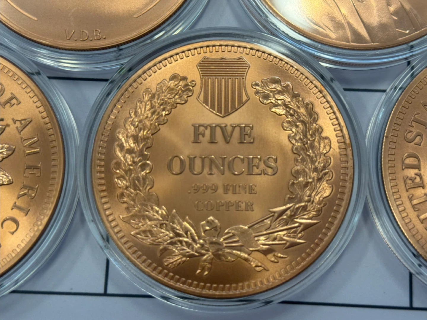 5 Ounce .999 Fine Copper Rounds no colour in capsule - photo 3