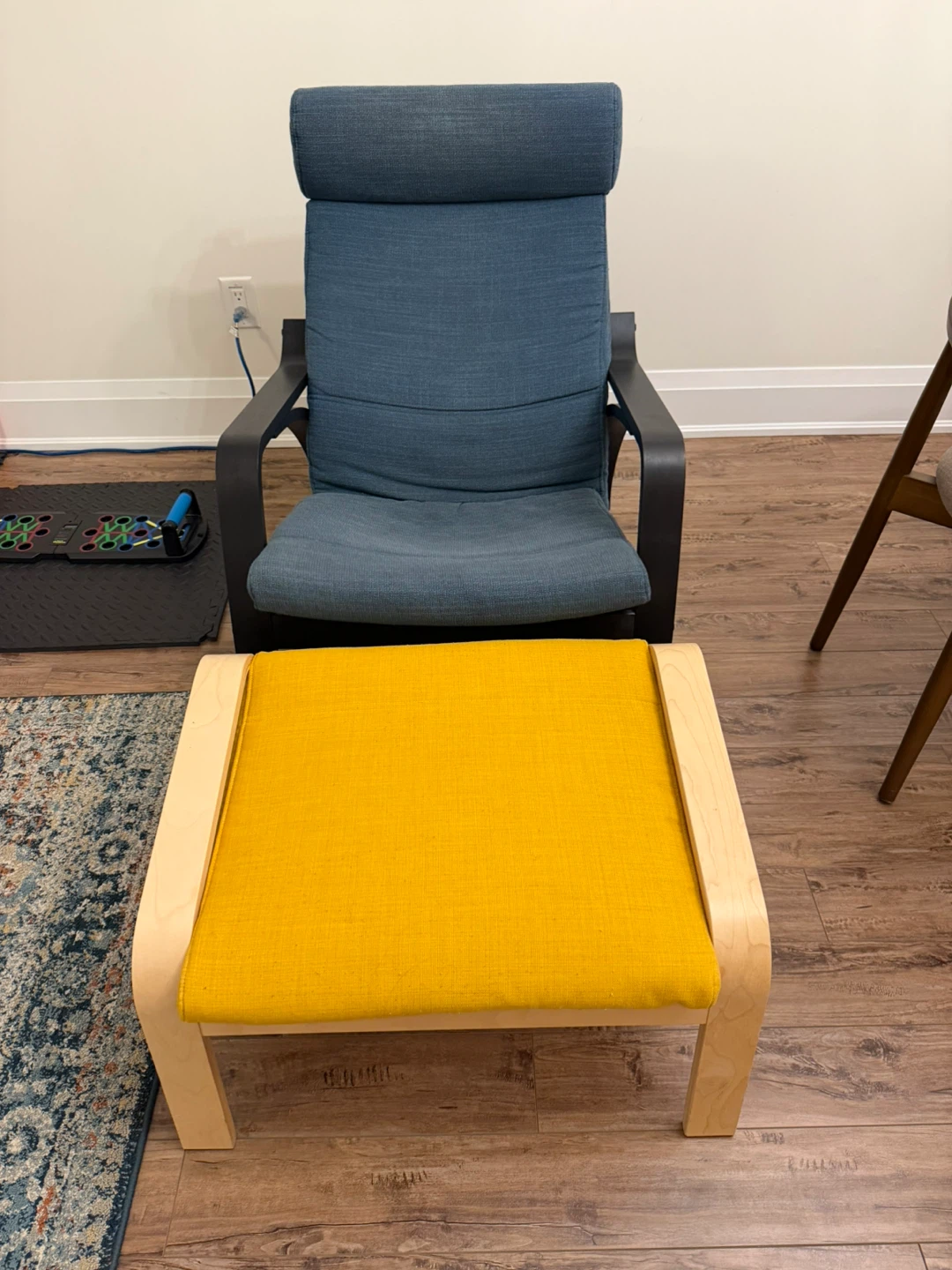 IKEA Poäng Rocking Chair with Ottoman - Blue - photo 2
