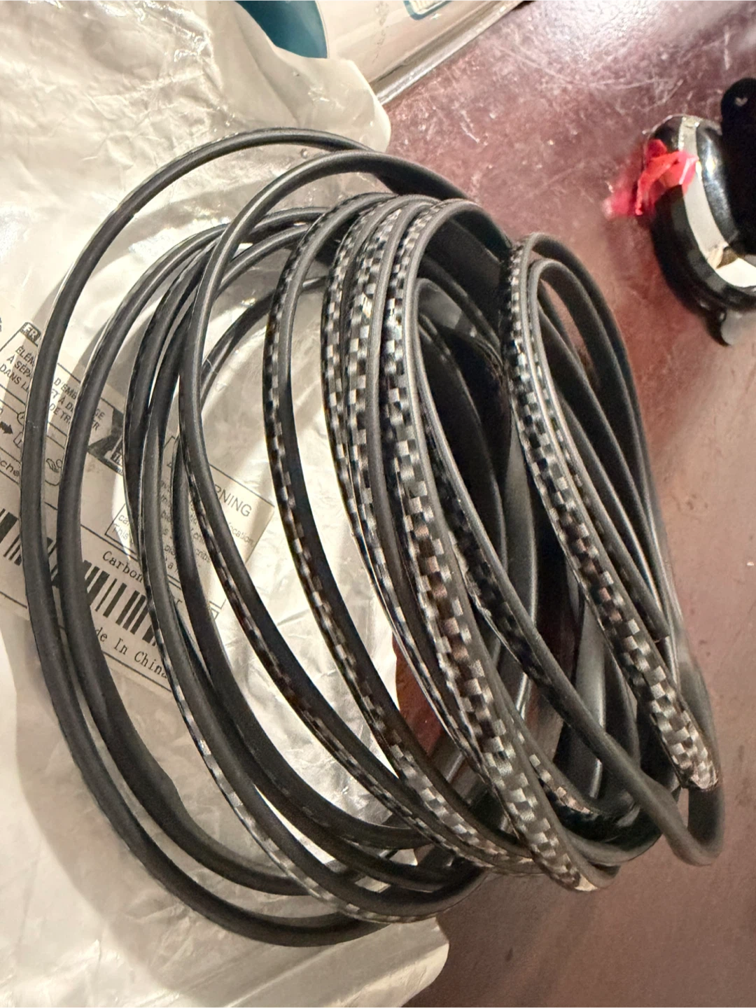 Carbon Fiber Bicycle Tire Inner Tube Rim Strip Set - photo 2