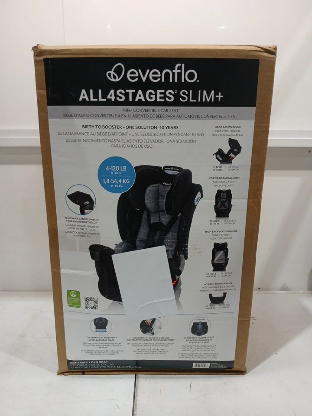 Evenflo ALL4STAGES SLIM+ 4-in-1 Convertible Car Seat