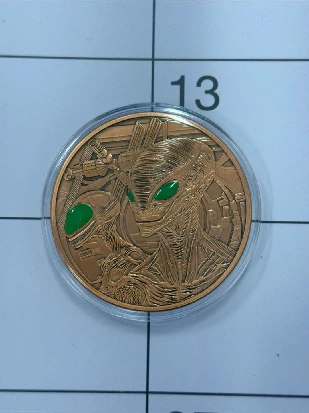 5 Ounces .999 Fine Copper Coin - Alien Themed