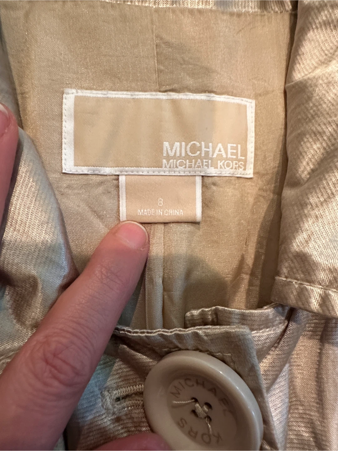 Michael Michael Kors Beige Hooded Trench Coat Size 8 - photo 4