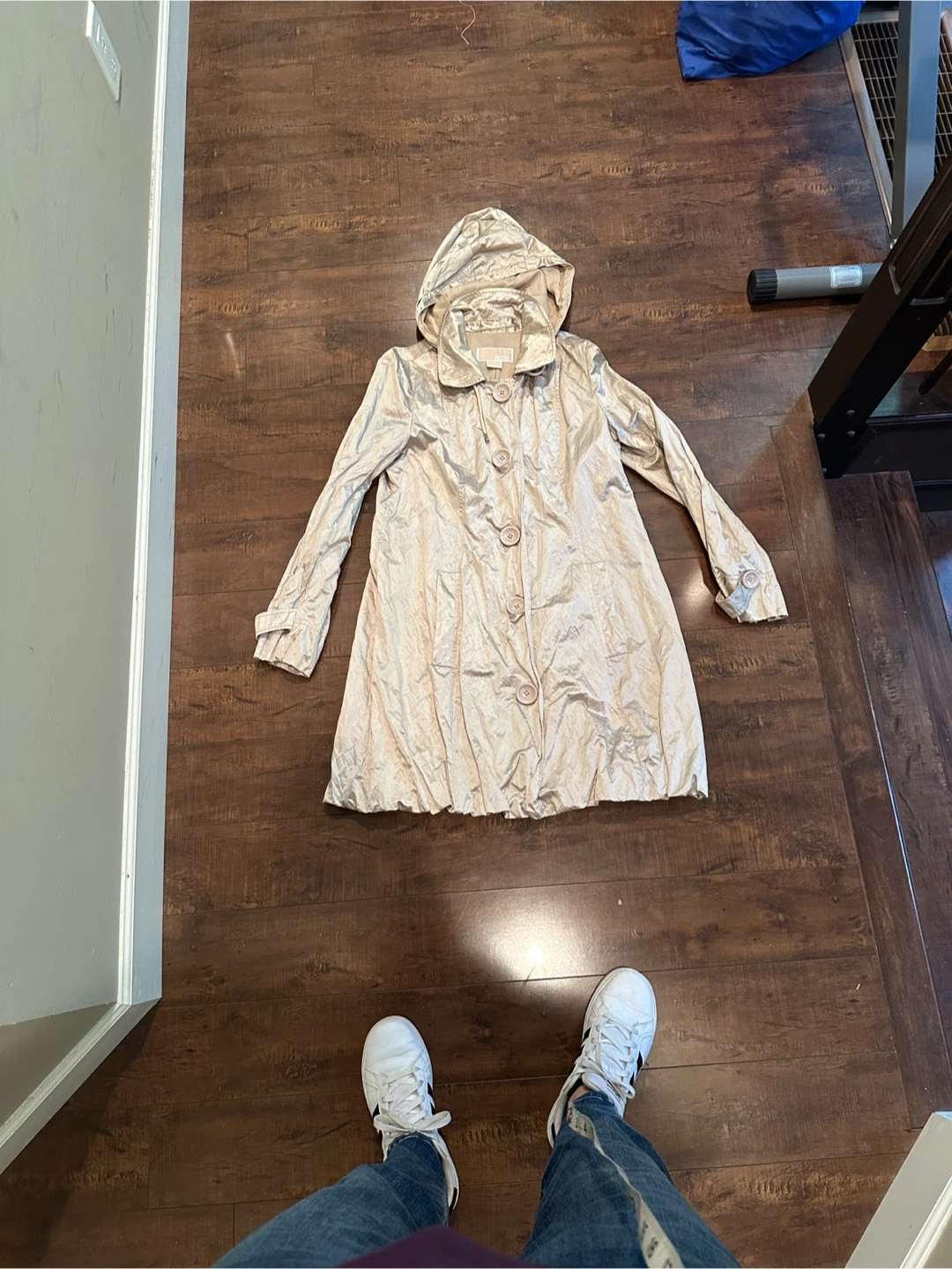 Michael Michael Kors Beige Hooded Trench Coat Size 8