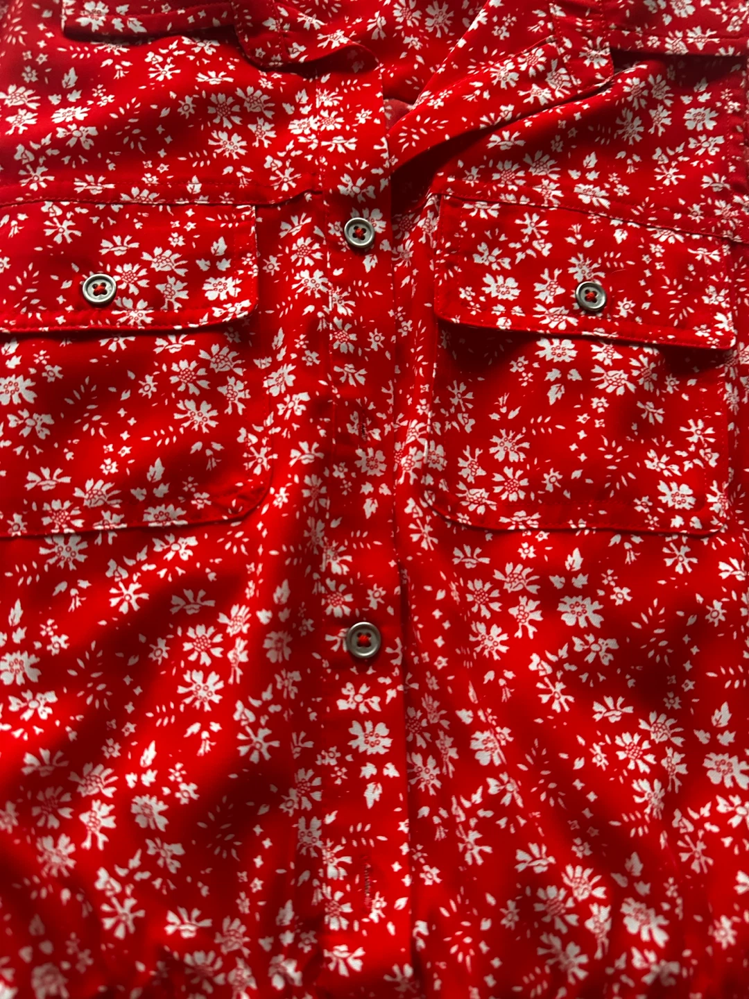 Mario Serrani Red Floral Print Sleeveless Shirt Dress Size S/P - photo 3