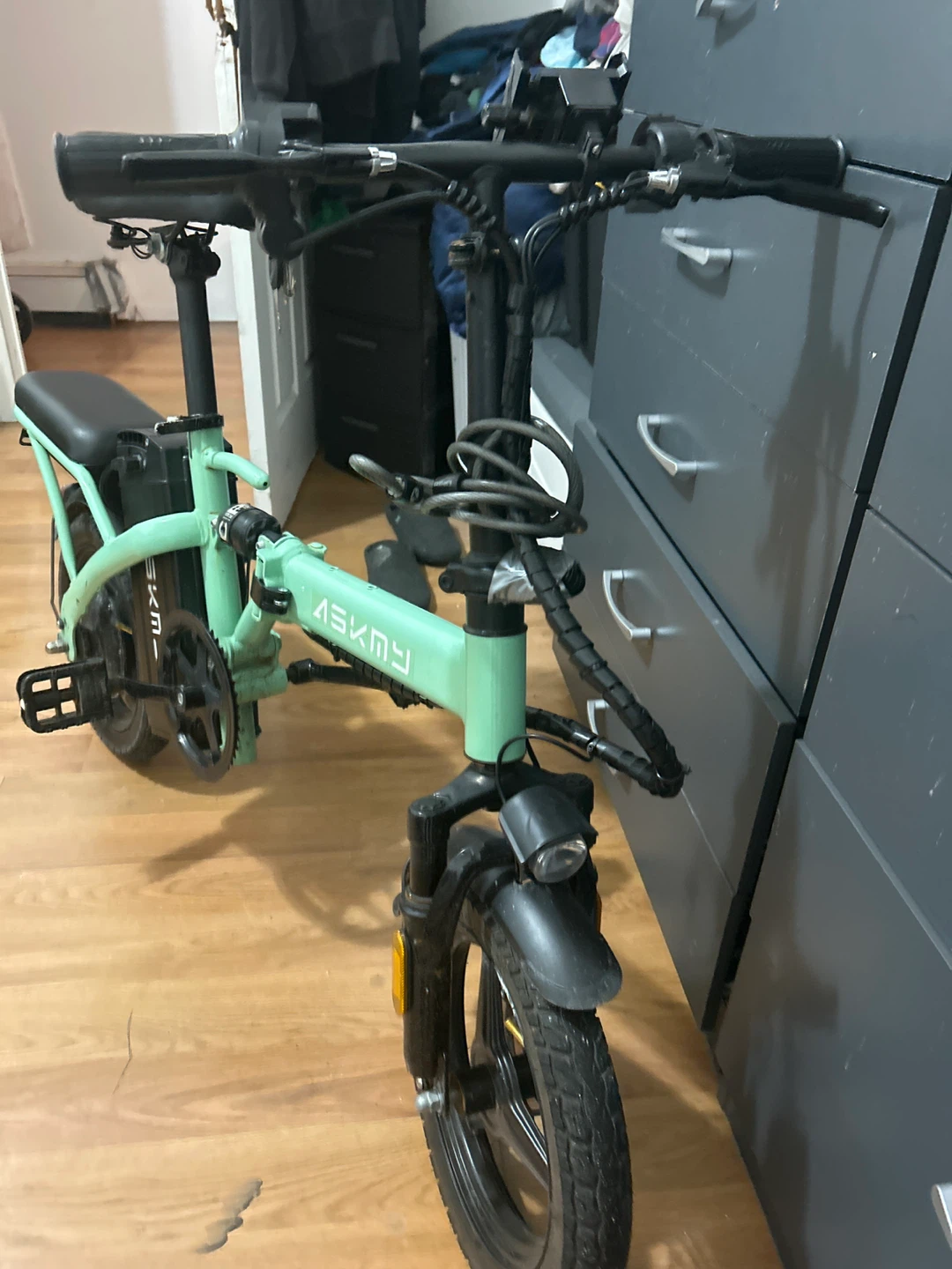 ASKMY Electric Folding Bike - Mint Green