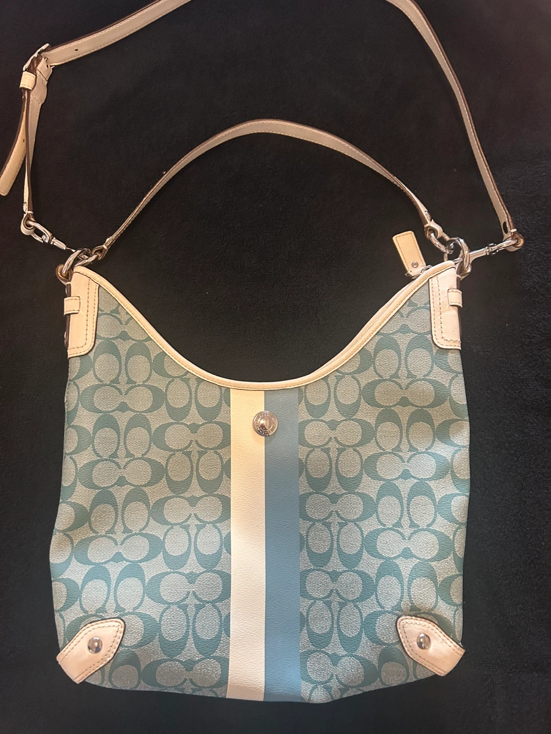 Coach Signature Stripe Shoulder Bag
